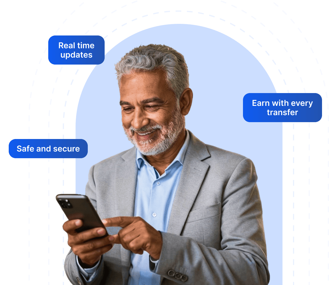Send money internationally app feature illustration